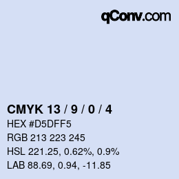 カラーコード: CMYK 13 / 9 / 0 / 4 | qconv.com
