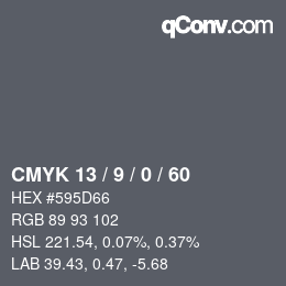 Color code: CMYK 13 / 9 / 0 / 60 | qconv.com