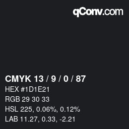 Color code: CMYK 13 / 9 / 0 / 87 | qconv.com