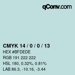 カラーコード: CMYK 14 / 0 / 0 / 13 | qconv.com