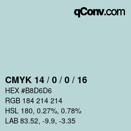 カラーコード: CMYK 14 / 0 / 0 / 16 | qconv.com