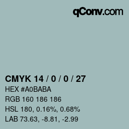 カラーコード: CMYK 14 / 0 / 0 / 27 | qconv.com