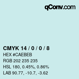 カラーコード: CMYK 14 / 0 / 0 / 8 | qconv.com