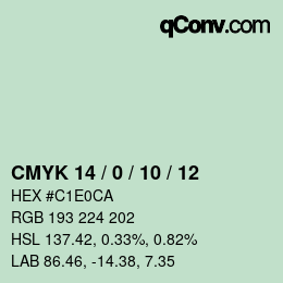 颜色代码: CMYK 14 / 0 / 10 / 12 | qconv.com