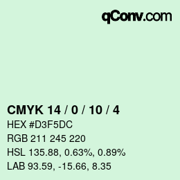 カラーコード: CMYK 14 / 0 / 10 / 4 | qconv.com