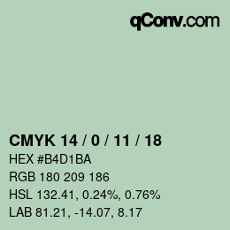 Color code: CMYK 14 / 0 / 11 / 18 | qconv.com
