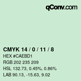 カラーコード: CMYK 14 / 0 / 11 / 8 | qconv.com
