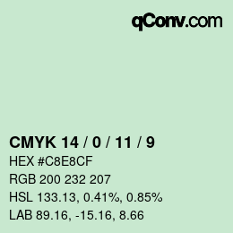 カラーコード: CMYK 14 / 0 / 11 / 9 | qconv.com