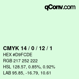 カラーコード: CMYK 14 / 0 / 12 / 1 | qconv.com