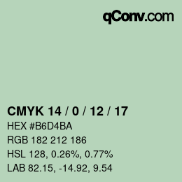 Color code: CMYK 14 / 0 / 12 / 17 | qconv.com