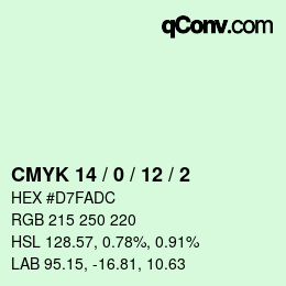 カラーコード: CMYK 14 / 0 / 12 / 2 | qconv.com