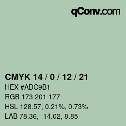 Color code: CMYK 14 / 0 / 12 / 21 | qconv.com