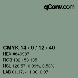 Código de color: CMYK 14 / 0 / 12 / 40 | qconv.com