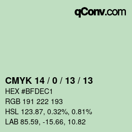 颜色代码: CMYK 14 / 0 / 13 / 13 | qconv.com