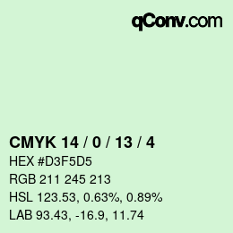 カラーコード: CMYK 14 / 0 / 13 / 4 | qconv.com
