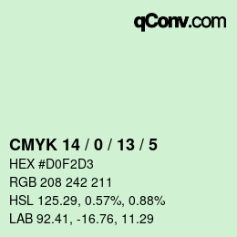 颜色代码: CMYK 14 / 0 / 13 / 5 | qconv.com