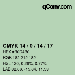 Color code: CMYK 14 / 0 / 14 / 17 | qconv.com