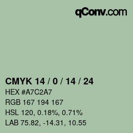 颜色代码: CMYK 14 / 0 / 14 / 24 | qconv.com
