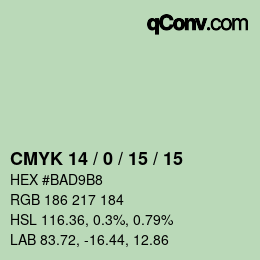 Color code: CMYK 14 / 0 / 15 / 15 | qconv.com