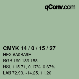 颜色代码: CMYK 14 / 0 / 15 / 27 | qconv.com