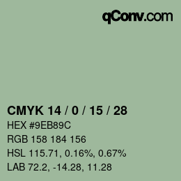 カラーコード: CMYK 14 / 0 / 15 / 28 | qconv.com