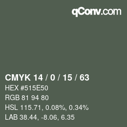 颜色代码: CMYK 14 / 0 / 15 / 63 | qconv.com