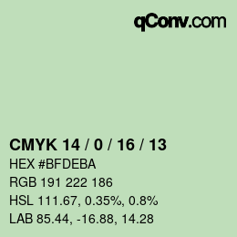 カラーコード: CMYK 14 / 0 / 16 / 13 | qconv.com