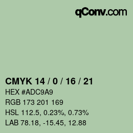 カラーコード: CMYK 14 / 0 / 16 / 21 | qconv.com