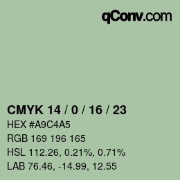 Color code: CMYK 14 / 0 / 16 / 23 | qconv.com