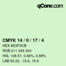 Color code: CMYK 14 / 0 / 17 / 4 | qconv.com