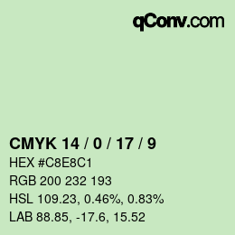Color code: CMYK 14 / 0 / 17 / 9 | qconv.com