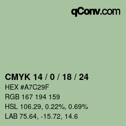 カラーコード: CMYK 14 / 0 / 18 / 24 | qconv.com