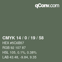 Código de color: CMYK 14 / 0 / 19 / 58 | qconv.com