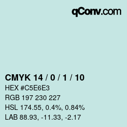 カラーコード: CMYK 14 / 0 / 1 / 10 | qconv.com