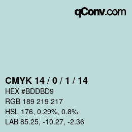 颜色代码: CMYK 14 / 0 / 1 / 14 | qconv.com
