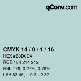 Color code: CMYK 14 / 0 / 1 / 16 | qconv.com