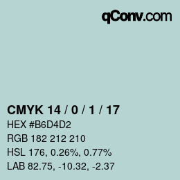 Color code: CMYK 14 / 0 / 1 / 17 | qconv.com