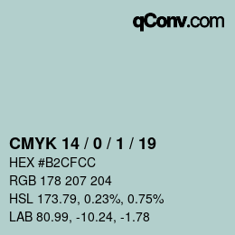 Color code: CMYK 14 / 0 / 1 / 19 | qconv.com