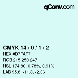カラーコード: CMYK 14 / 0 / 1 / 2 | qconv.com