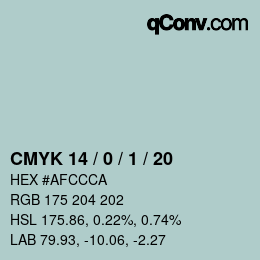 颜色代码: CMYK 14 / 0 / 1 / 20 | qconv.com