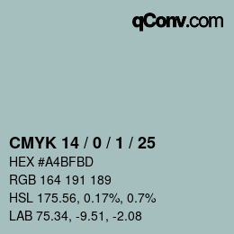 Color code: CMYK 14 / 0 / 1 / 25 | qconv.com