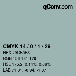 颜色代码: CMYK 14 / 0 / 1 / 29 | qconv.com