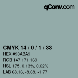 Color code: CMYK 14 / 0 / 1 / 33 | qconv.com