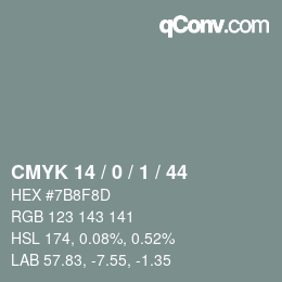 颜色代码: CMYK 14 / 0 / 1 / 44 | qconv.com