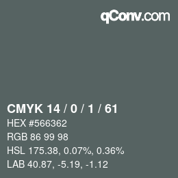 Color code: CMYK 14 / 0 / 1 / 61 | qconv.com