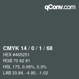 カラーコード: CMYK 14 / 0 / 1 / 68 | qconv.com