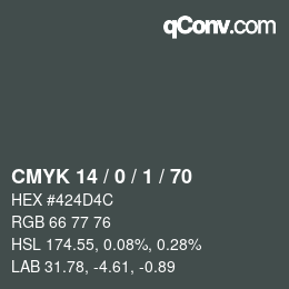 颜色代码: CMYK 14 / 0 / 1 / 70 | qconv.com