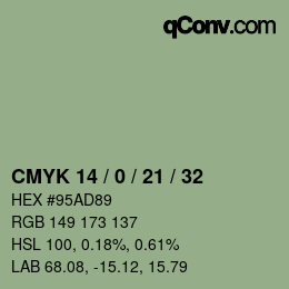 Color code: CMYK 14 / 0 / 21 / 32 | qconv.com
