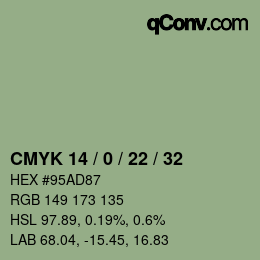 Color code: CMYK 14 / 0 / 22 / 32 | qconv.com