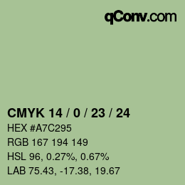 Color code: CMYK 14 / 0 / 23 / 24 | qconv.com